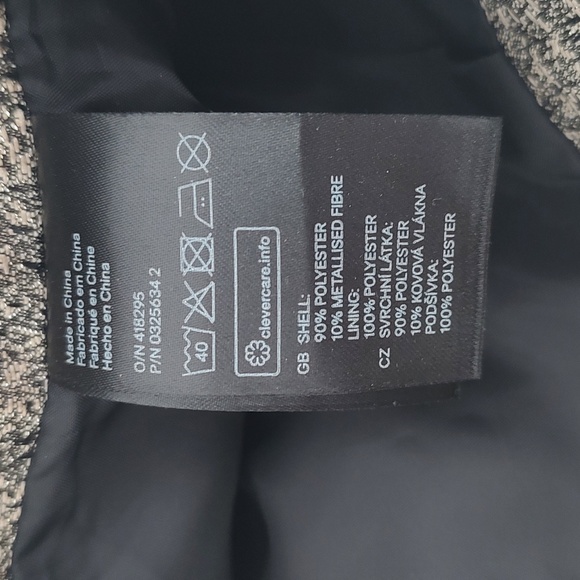 New H&M Gold Sparkly Black Metallic Pencil Skirt Pockets S / 3 / 4 / 6 Waist 28" - Picture 6 of 7